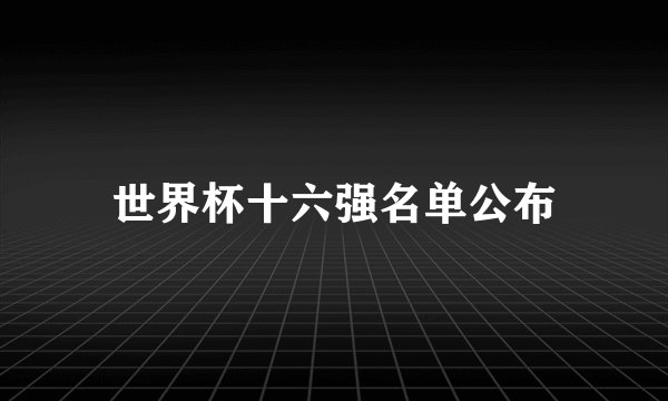 世界杯十六强名单公布