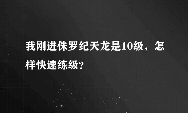 我刚进侏罗纪天龙是10级，怎样快速练级？