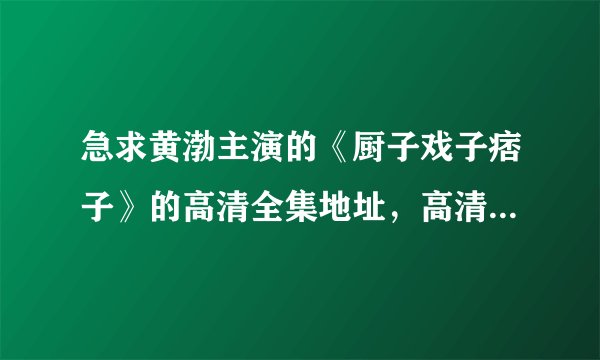 急求黄渤主演的《厨子戏子痞子》的高清全集地址，高清BD-DVD-RMVB-MKV-AVI下载或 者在线观看都可以。