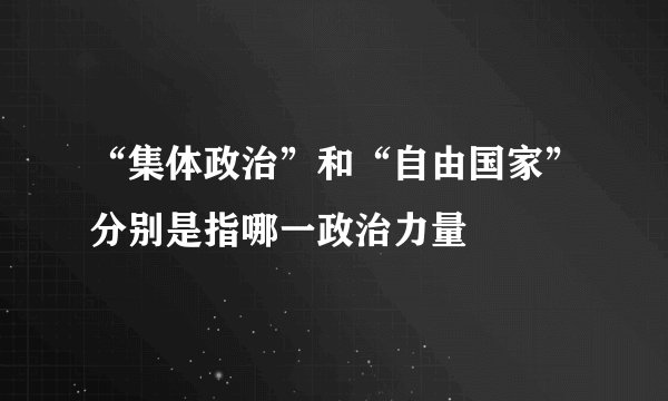 “集体政治”和“自由国家”分别是指哪一政治力量
