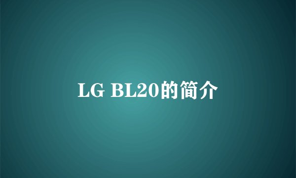 LG BL20的简介
