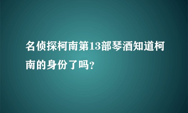名侦探柯南第13部琴酒知道柯南的身份了吗？
