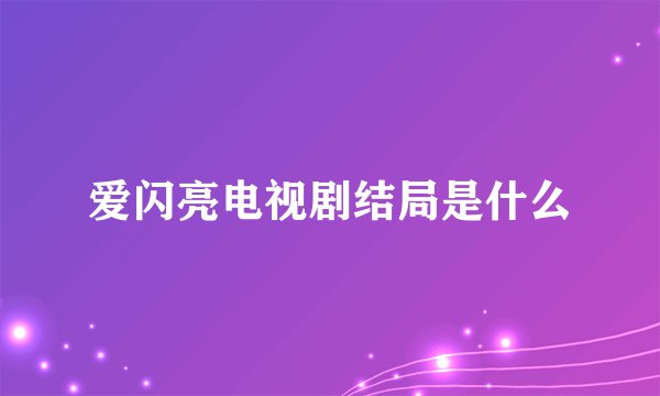 爱闪亮电视剧结局是什么
