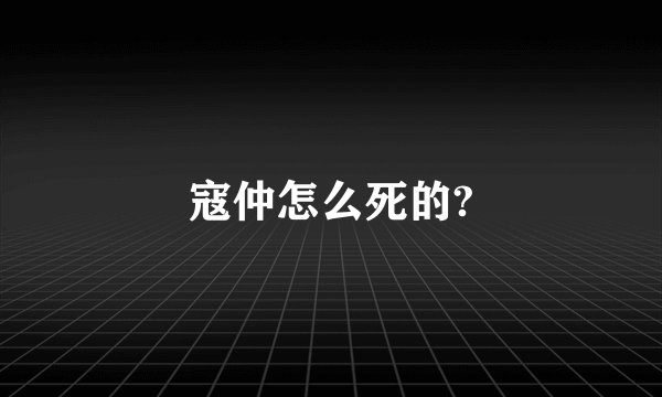 寇仲怎么死的?