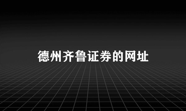 德州齐鲁证券的网址