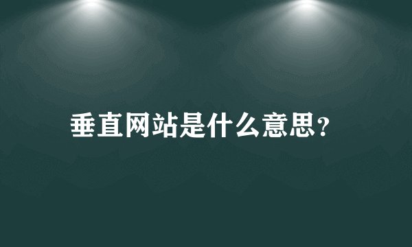 垂直网站是什么意思？
