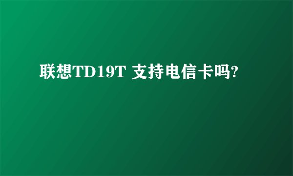 联想TD19T 支持电信卡吗?