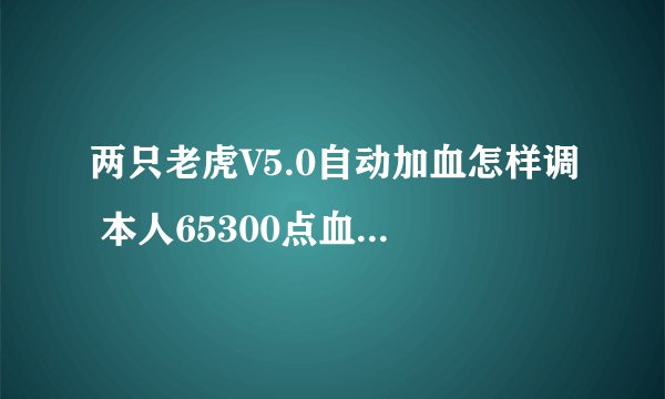 两只老虎V5.0自动加血怎样调 本人65300点血`菜鸟请教高手指点.