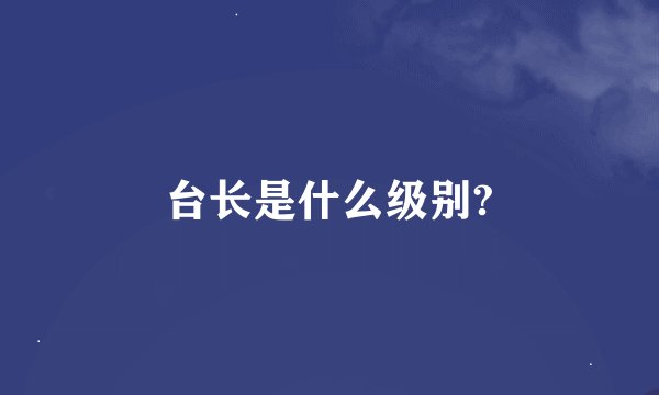 台长是什么级别?