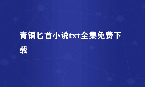 青铜匕首小说txt全集免费下载