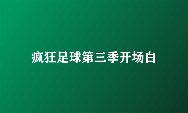 疯狂足球第三季开场白