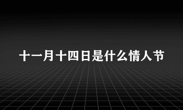十一月十四日是什么情人节