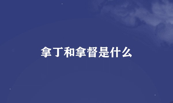 拿丁和拿督是什么
