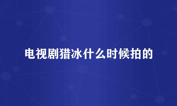 电视剧猎冰什么时候拍的