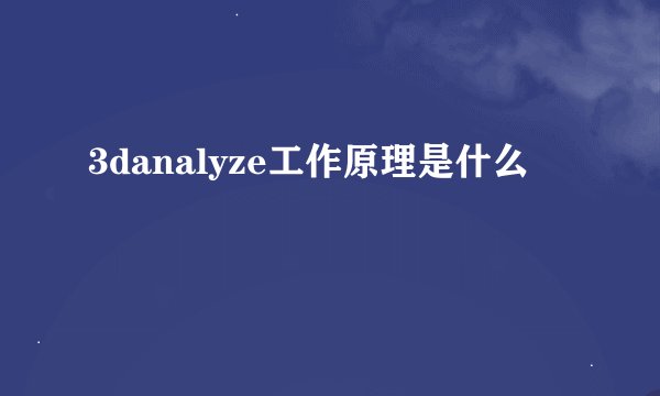 3danalyze工作原理是什么