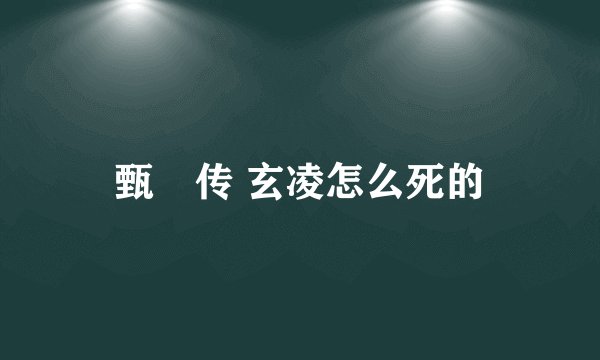 甄嬛传 玄凌怎么死的