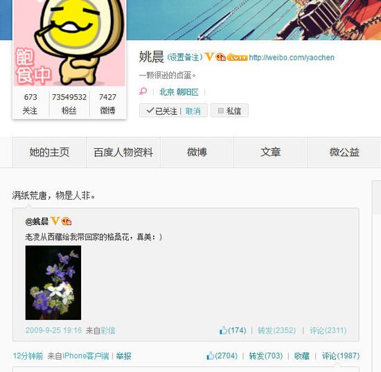 当初姚晨与凌潇肃到底是谁先出轨导致离婚？