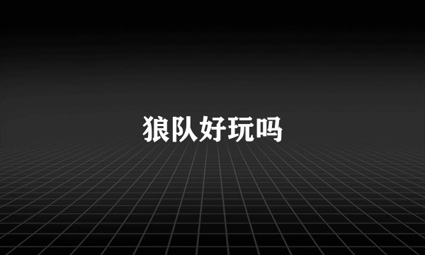 狼队好玩吗