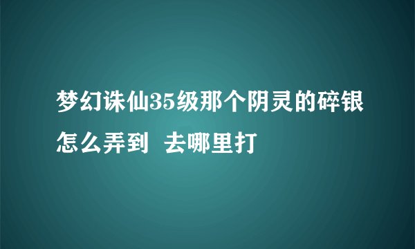 梦幻诛仙35级那个阴灵的碎银怎么弄到  去哪里打