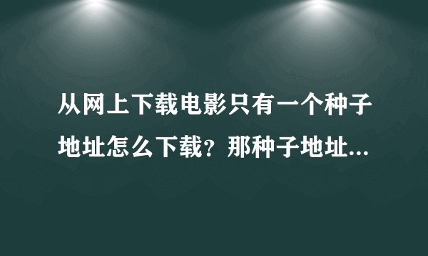 从网上下载电影只有一个种子地址怎么下载？那种子地址里有btbtdown。用什么工具？说详细点，