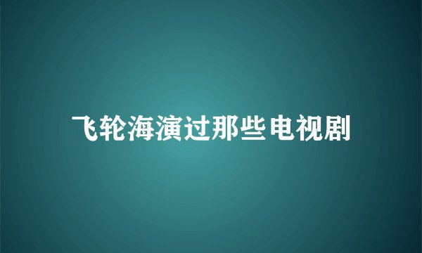 飞轮海演过那些电视剧