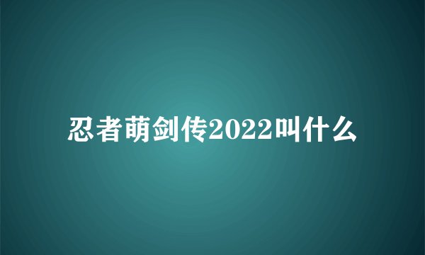 忍者萌剑传2022叫什么