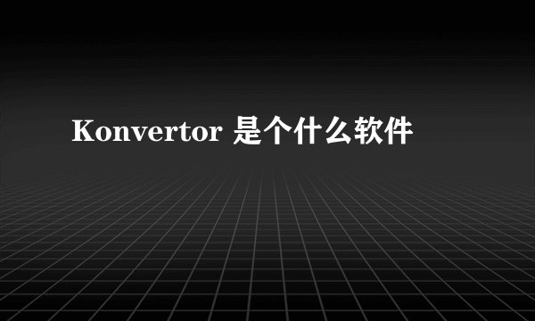 Konvertor 是个什么软件