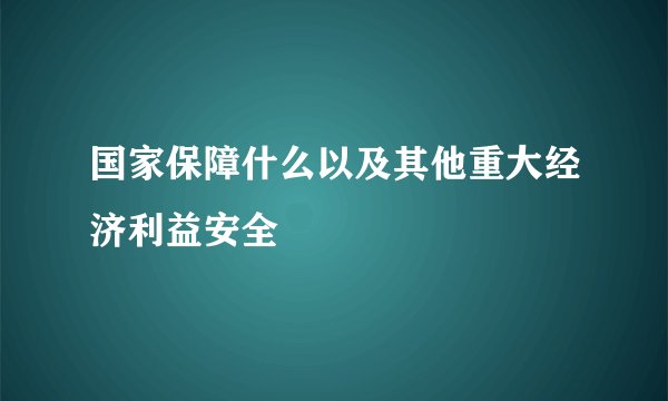 国家保障什么以及其他重大经济利益安全
