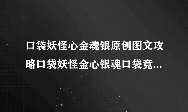 口袋妖怪心金魂银原创图文攻略口袋妖怪金心银魂口袋竞技场介绍