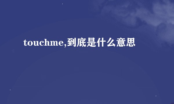 touchme,到底是什么意思