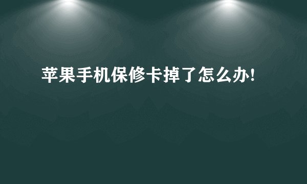 苹果手机保修卡掉了怎么办!