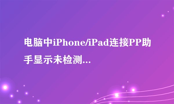 电脑中iPhone/iPad连接PP助手显示未检测到设备连接如何解决