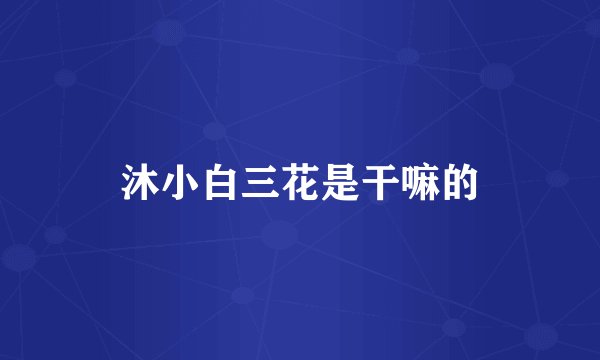 沐小白三花是干嘛的