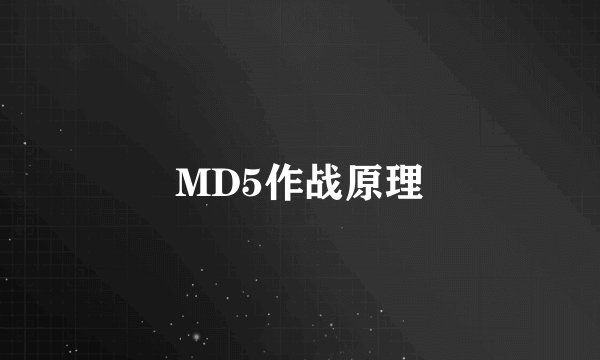 MD5作战原理