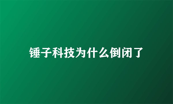 锤子科技为什么倒闭了