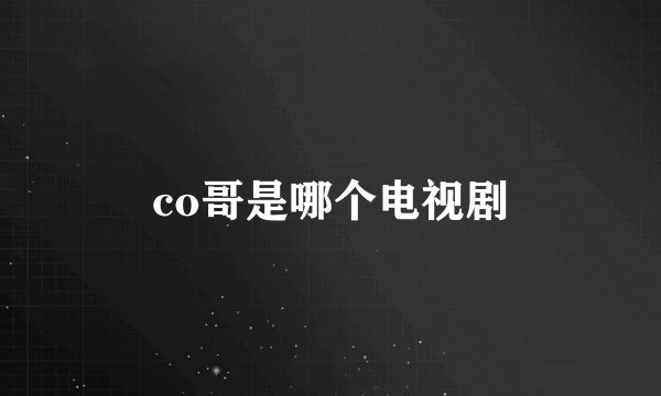 co哥是哪个电视剧