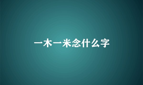 一木一米念什么字