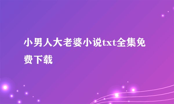 小男人大老婆小说txt全集免费下载