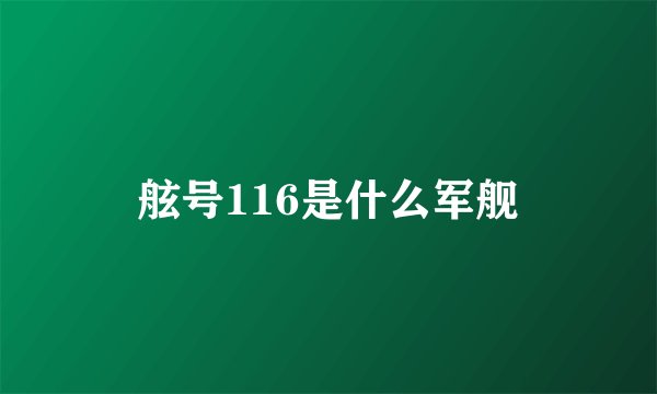 舷号116是什么军舰