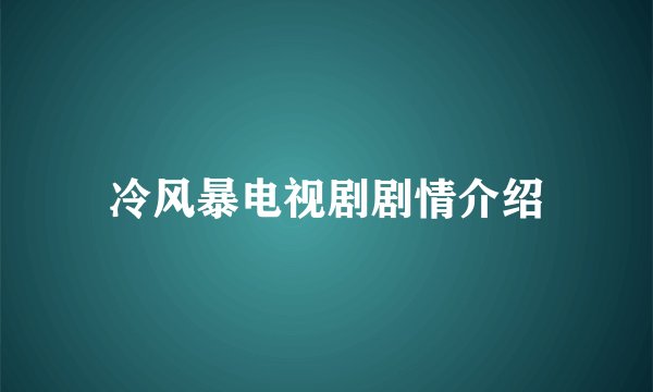 冷风暴电视剧剧情介绍