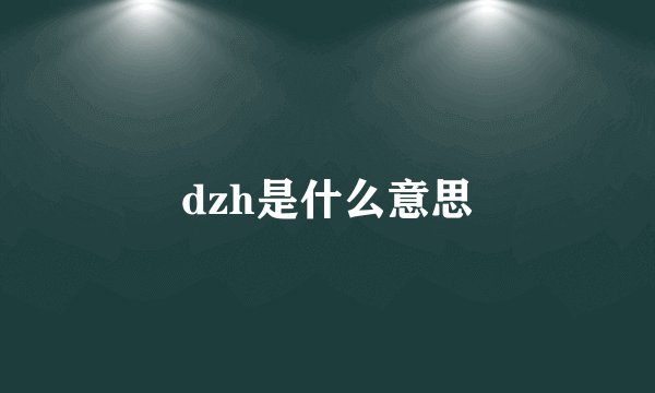 dzh是什么意思