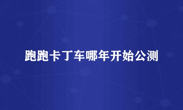 跑跑卡丁车哪年开始公测