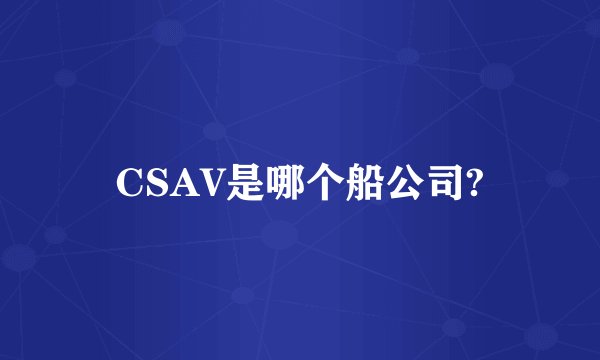 CSAV是哪个船公司?
