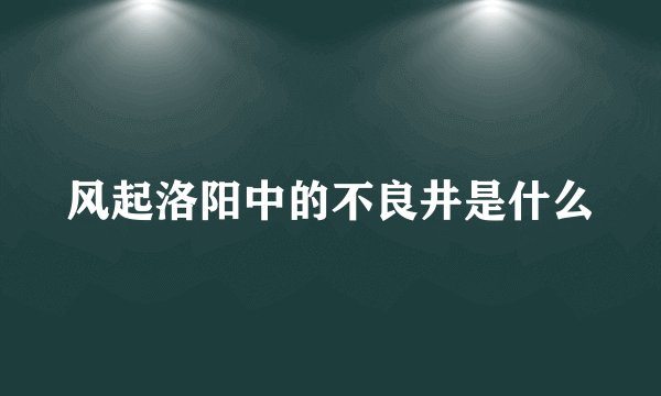 风起洛阳中的不良井是什么