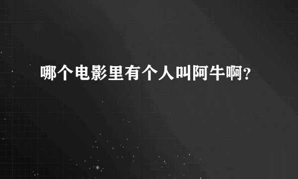 哪个电影里有个人叫阿牛啊？