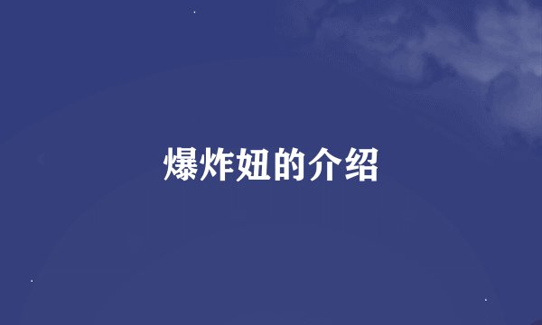 爆炸妞的介绍