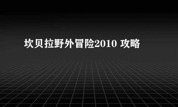 坎贝拉野外冒险2010 攻略
