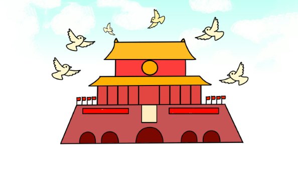 天安城门画什么颜色