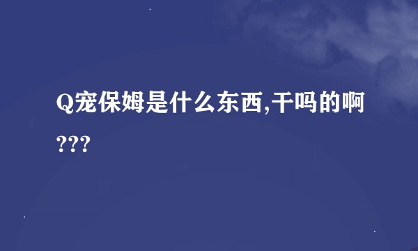 Q宠保姆是什么东西,干吗的啊???