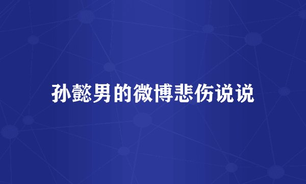 孙懿男的微博悲伤说说